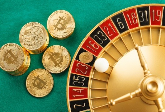 Depicting using Bitcoin to play Roulette
